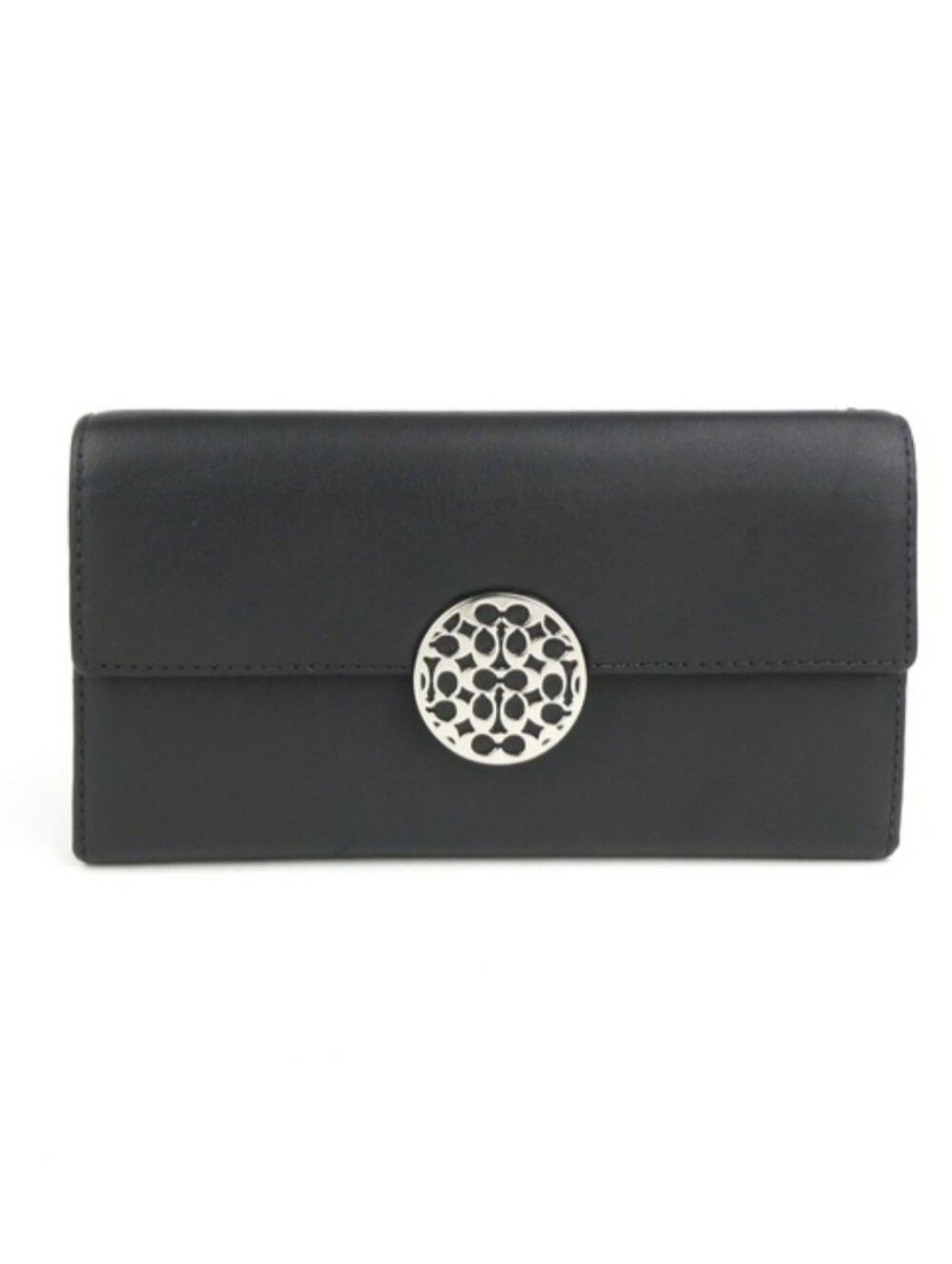 Coach Black Alexandra Slim Leather Wallet EUC